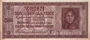 10 Karbowanez Ukraine p594 42 1942